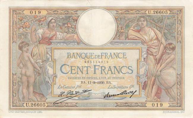 100 Francs 1930 p78b